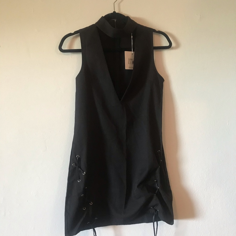 Edgy black choker cut dress